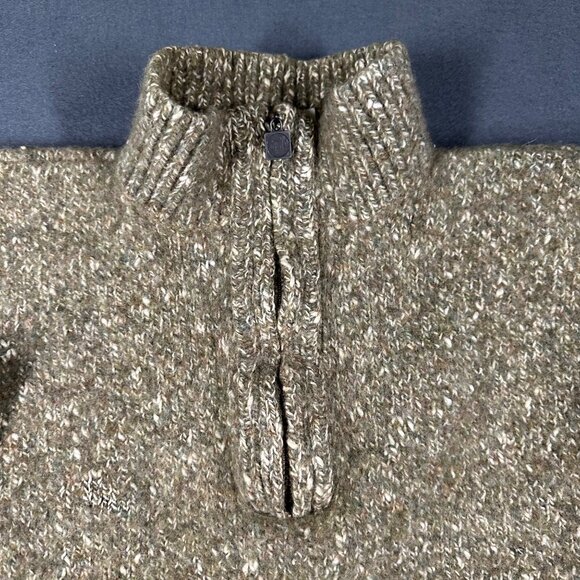 Vtg Levis Silvertab Womens Large Green‎ Itchy Pullover 1/4 Zip Boxy Crop Sweater - Picture 2 of 8